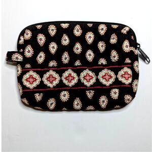VTG Vera Bradley Classic Black Small Cosmetic Bag Y2K Paisley Makeup Pouch